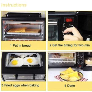 Tabletop Electric Oven Breakfast Machine Electric Baking Bakery Roast Oven Grill Multifunction Coffee Maker Pizza Oven Egg Omelette Frying Pan Toaster