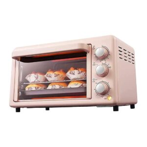 tabletop electric oven 19l pink mini oven adjustable temperature 0-240℃ and 60 minutes timer 3 heating modes home baking cake barbecue electric oven