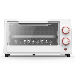 multifunctional countertop flow toaster oven, household large-capacity 10l double-layer baking electric oven, automatic mini electric fryer (white)