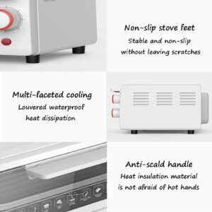 Multifunctional Countertop Flow Toaster Oven, Household Large-Capacity 10L Double-Layer Baking Electric Oven, Automatic Mini Electric Fryer (White)