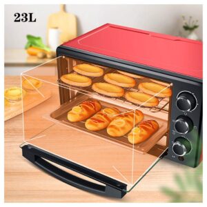 Mini Oven 23 L,Electric Oven 1300 W Adjustable Temperature 70-250 ℃ and 60 Minutes Timer with 3 Heating Functions for Baking Cooking Grill Toaster Oven Happy Life