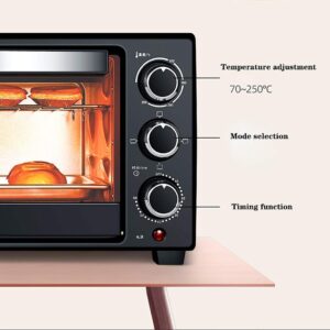 Mini Oven 23 L,Electric Oven 1300 W Adjustable Temperature 70-250 ℃ and 60 Minutes Timer with 3 Heating Functions for Baking Cooking Grill Toaster Oven Happy Life