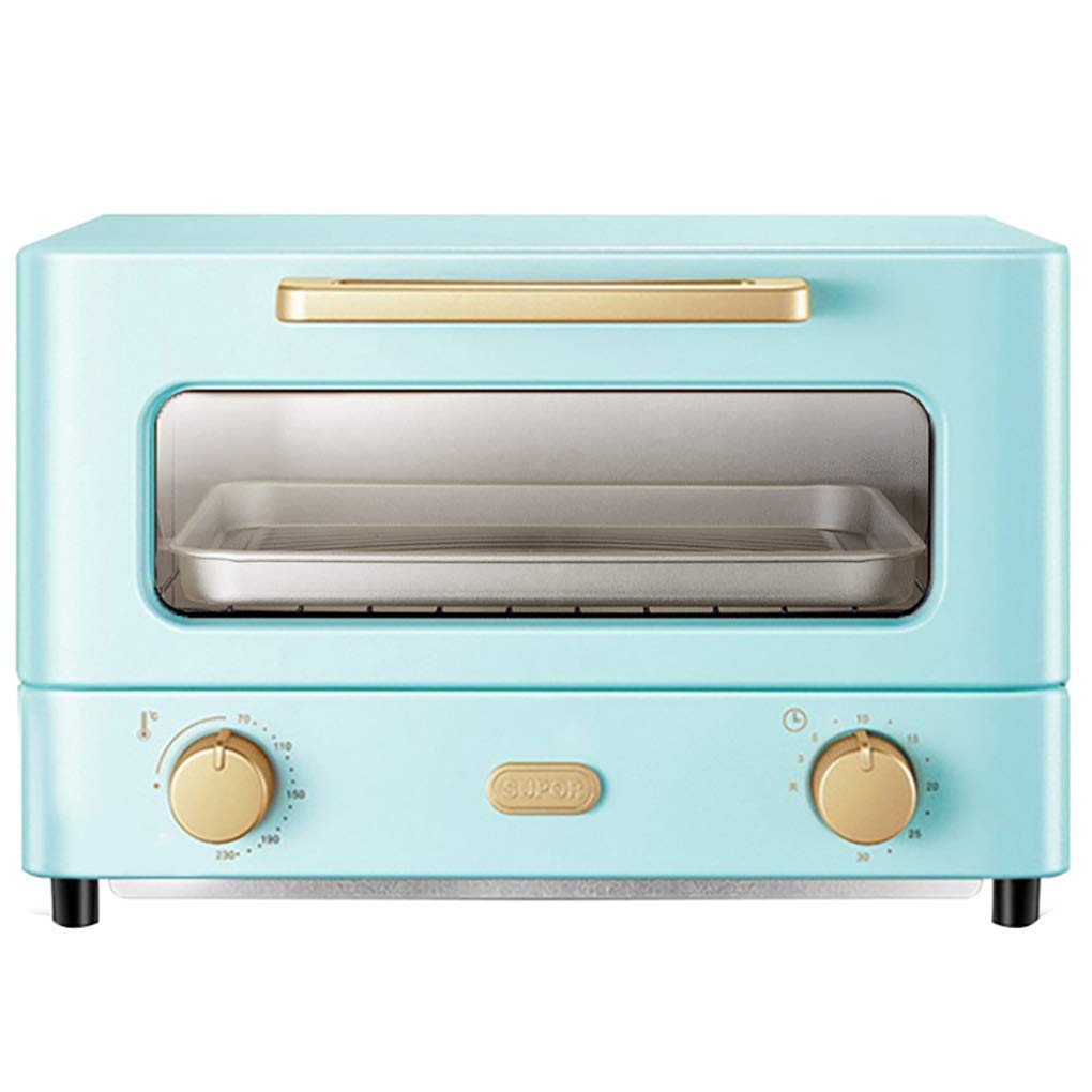 12L Mini Oven,Electric Cooker and Grill home baking small oven Timer Double Glass Door Top and Bottom Convection Countertop Toaster Oven Happy Life