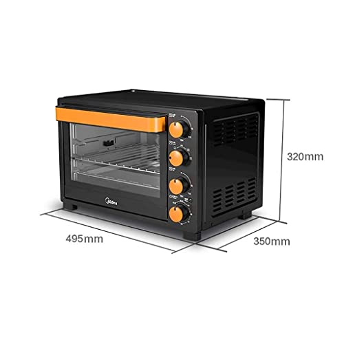 Mini Ovens 360° Rotating Fork Black Electric Oven, Household 1500W Baking Multi-Function Electric Oven, 32L Large Capacity Upper and Lower Independent Temperature Control Small Oven