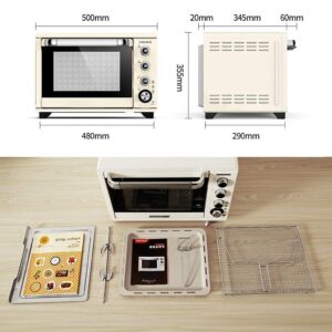 38L Computer-Type Mini Oven 8 Cooking Functions Adjustable Temperature 28-230 ℃ and 120-minute Timer Household Baking Multifunctional Hot Air Stove Light Rotary Fork Oven 1800W Commodity Cod