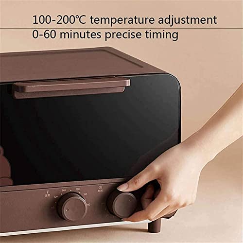 Tabletop Electric Oven 12L Mini Oven Electric Toaster Double Glass Door 3D Recirculation Home Baking Box Cake Pizza Multifunction