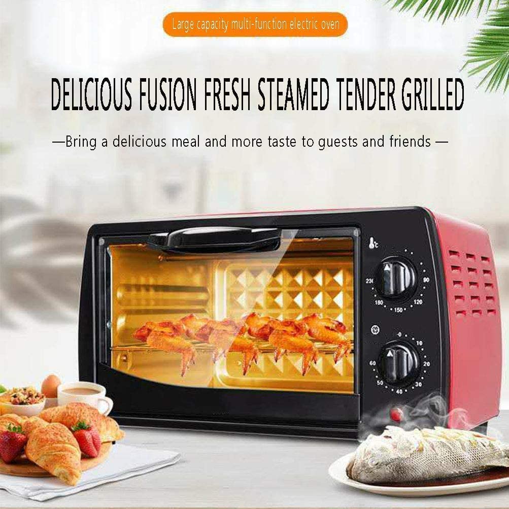 12L Oven, Mini Multi Function Oven Explosion-Proof Glass Door Baking Cake Toast Electric Oven, Table Top Oven