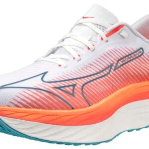 Mizuno Men's Wave Rebellion Pro Running Shoe, White/Silver, 8