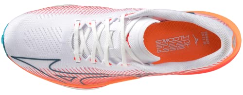 Mizuno Men's Wave Rebellion Pro Running Shoe, White/Silver, 8