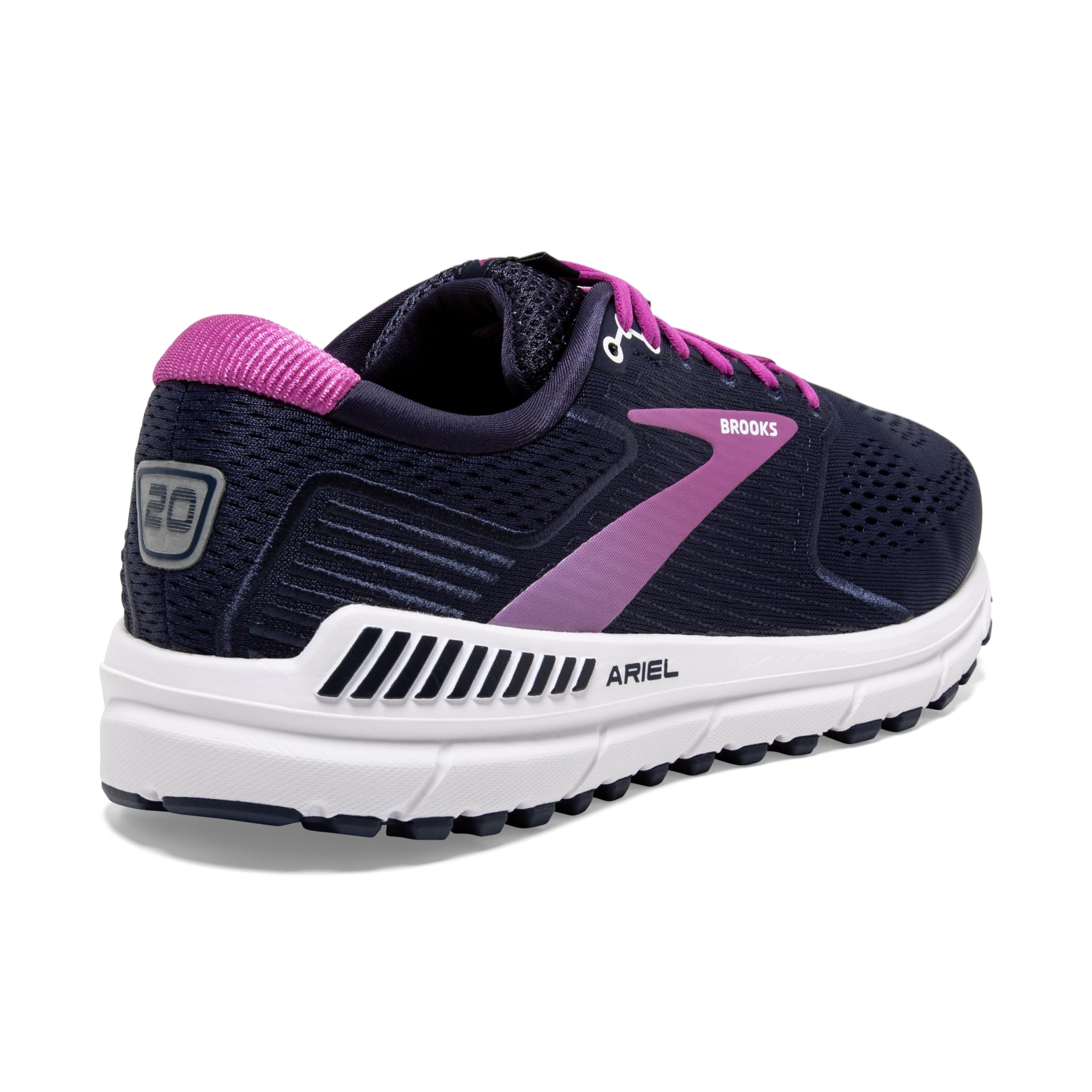 Brooks Women's Ariel '20 Running Shoe - Peacoat/Vivid Viola/White - 7.5 Medium