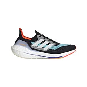 adidas Men's Ultraboost-21 Trail Running Shoe, Black/White/Aqua, 8.5