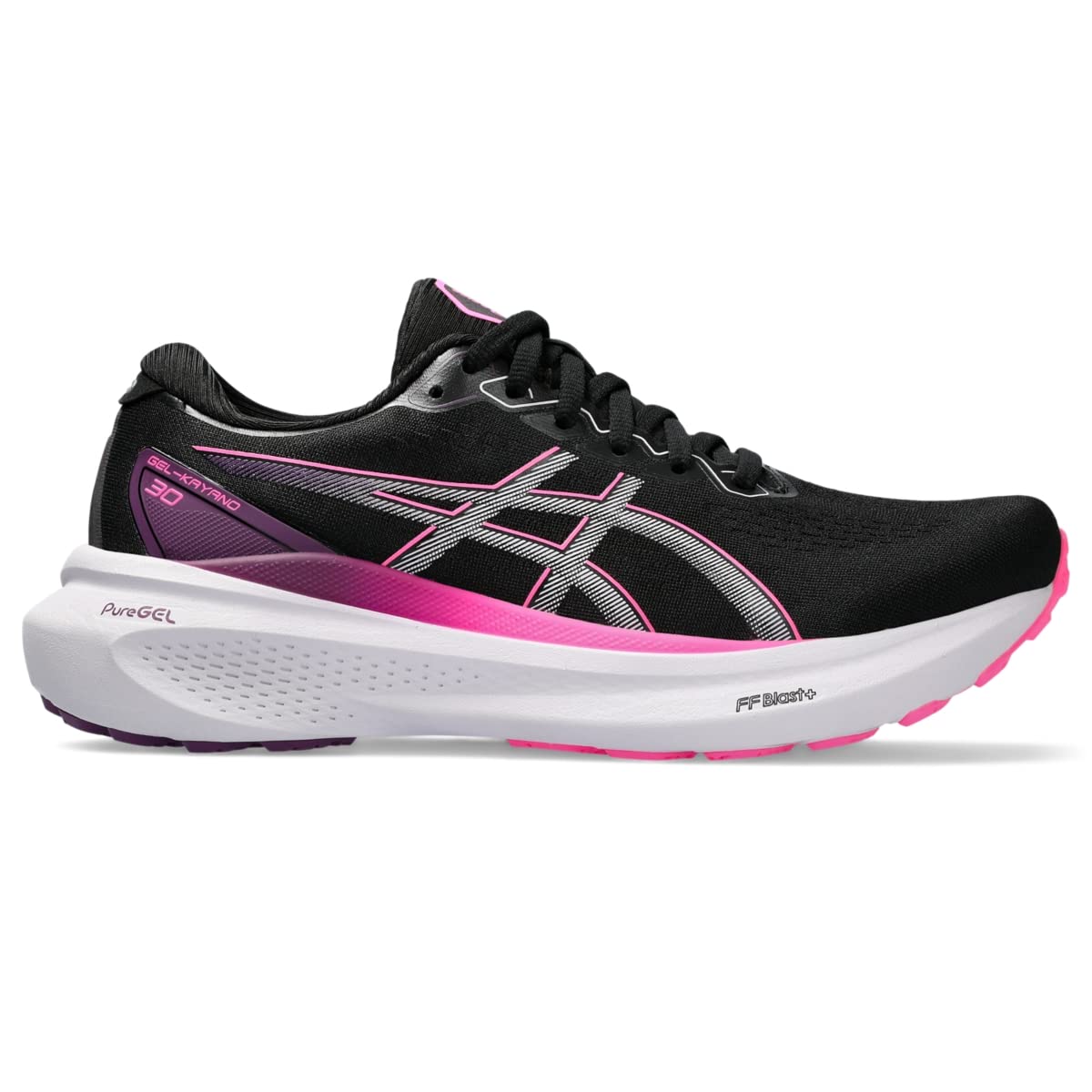 ASICS Women's GEL-KAYANO 30 Running Shoes, 9, BLACK/LILAC HINT