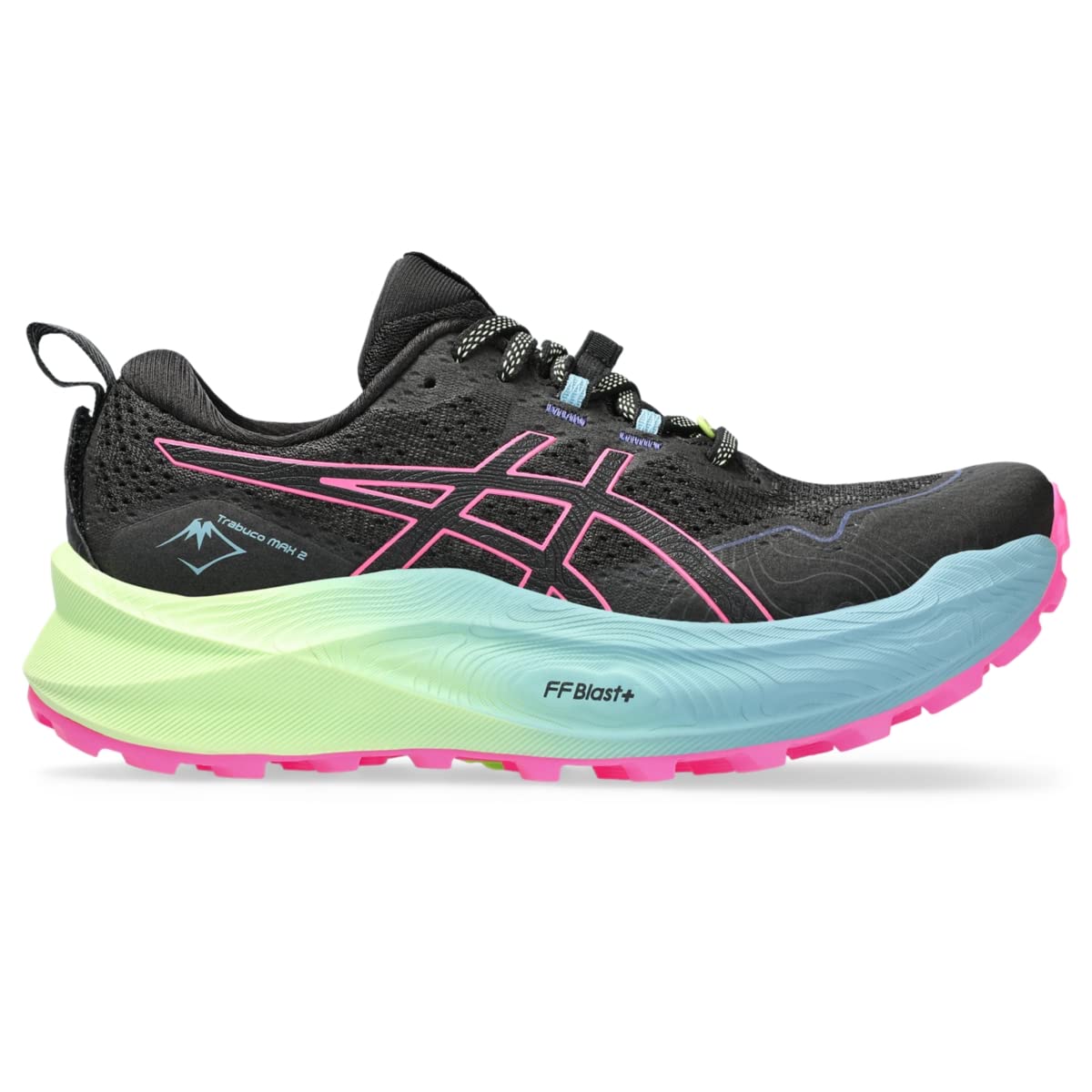 ASICS Women's Trabuco Max 2 Running Shoes, 9.5, BLACK/HOT PINK