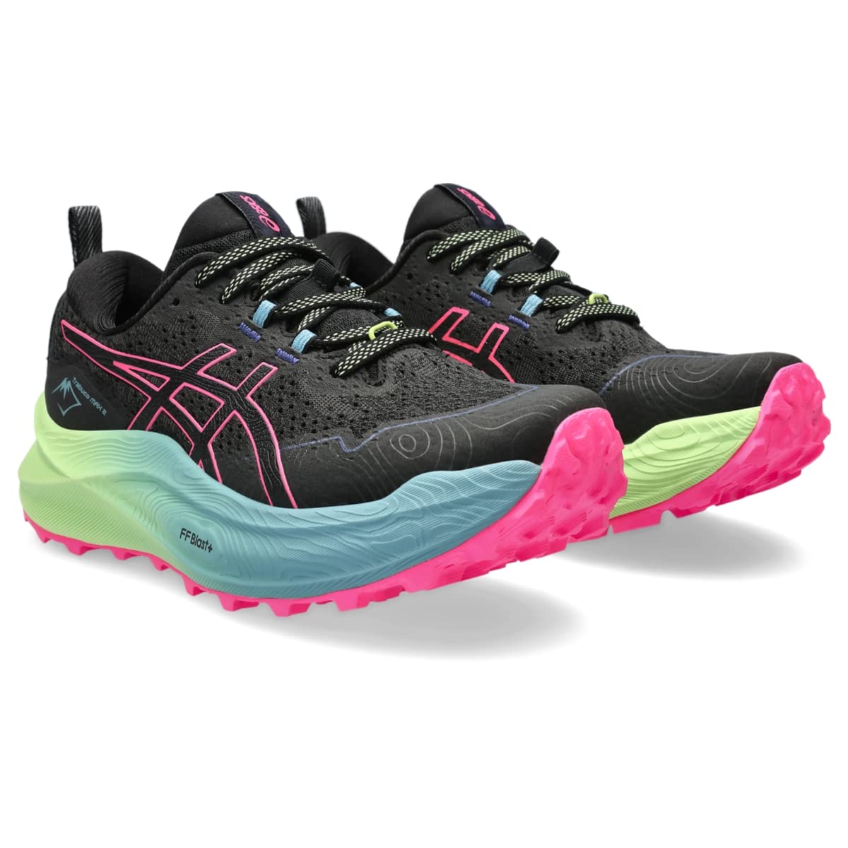 ASICS Women's Trabuco Max 2 Running Shoes, 9.5, BLACK/HOT PINK