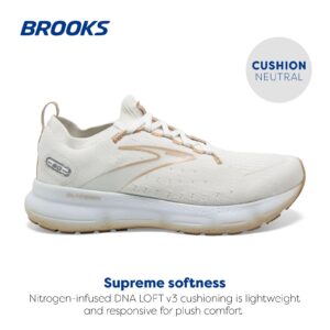 Brooks Women’s Glycerin StealthFit 20 Neutral Running Shoe - White/Khaki - 9 Medium