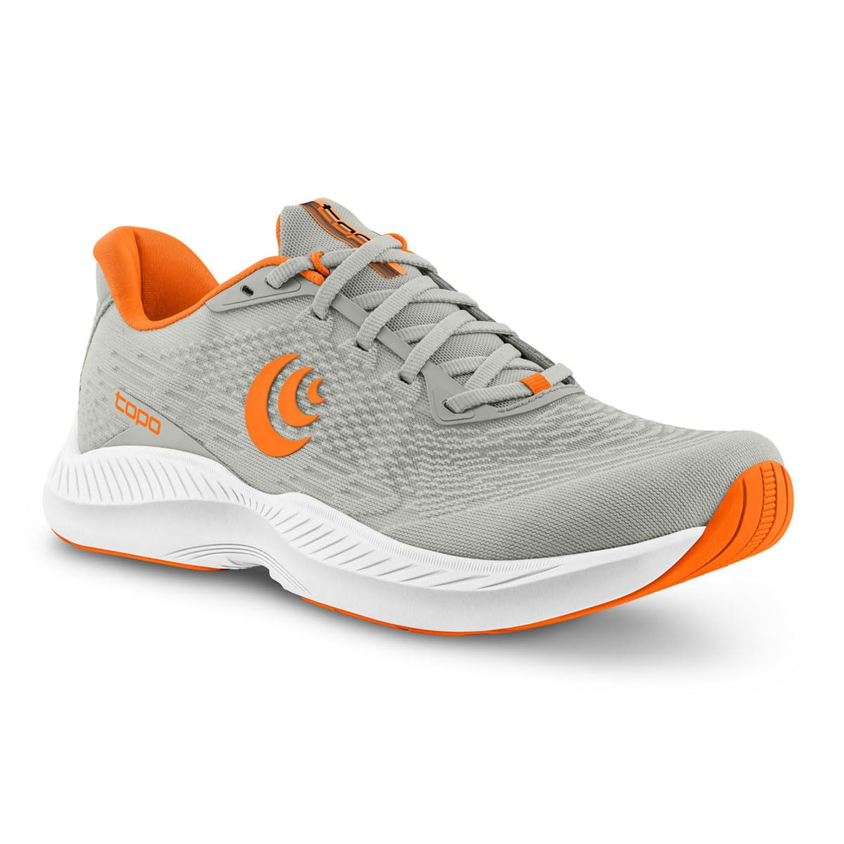 Topo Athletic Men's Fli-Lyte 5 Comfortable Cushioned Durable 3MM Drop Road Running Shoes, Athletic Shoes for Road Running, Grey/Orange, Size 12