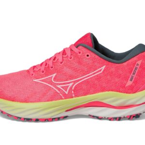 Mizuno Women's Wave Inspire 19 Running Shoe, High/Vis Pink/Snow White, 8