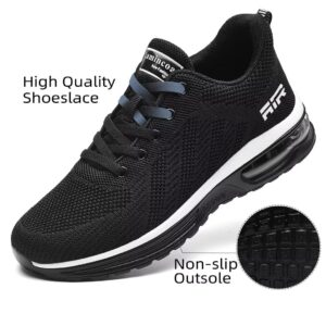 ZOOMCO Womens Air Running Shoes Womens Walking Shoes Lightweight Women Sneakers Air Cushion Tennis Shoes for Gym Workout Sports Black