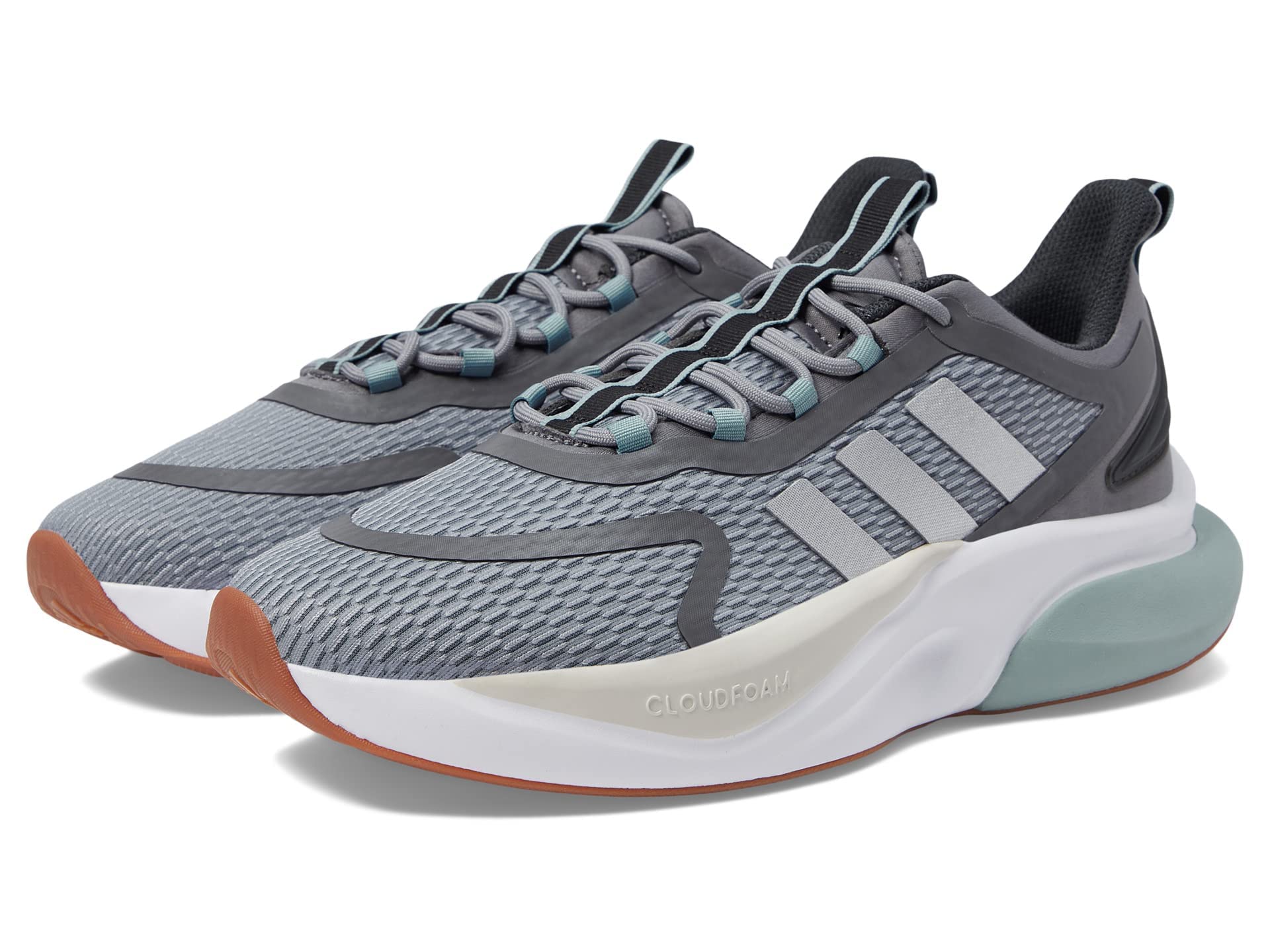 adidas Men's Alphabounce+ Running Shoe, Grey/Silver Metallic, 9