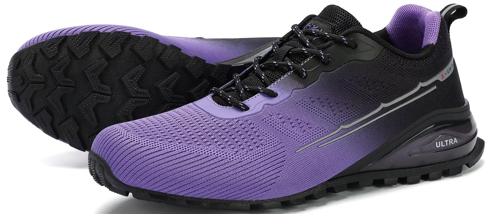 ikunka Men'S Fashion Sneakers Lightweight Breathable Walking Shoes Tennis Cross Training Shoe Non Slip Trail Running Shoes（Purple 14）