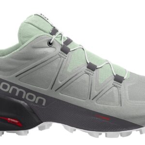 Salomon Speedcross 5 Trail Running Shoes for Women, Wrought Iron/Spray/White, 7