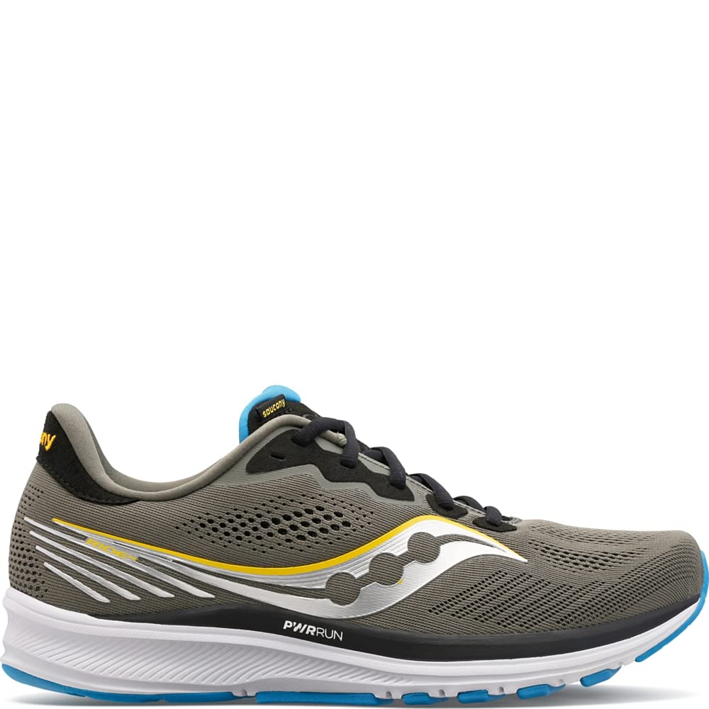 Saucony Men's Ride 14 Running Shoe, ROCKFACE/Topaz, 12.5