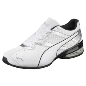 PUMA Men's TAZON 6 FM Cross Training Sneaker, Puma White-Puma Silver-Puma Black, 7