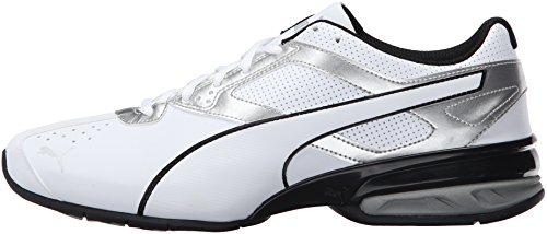 PUMA Men's TAZON 6 FM Cross Training Sneaker, Puma White-Puma Silver-Puma Black, 7