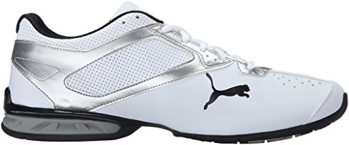 PUMA Men's TAZON 6 FM Cross Training Sneaker, Puma White-Puma Silver-Puma Black, 7