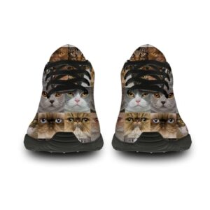 Womens Mens Cat Shoes Running Shoes Tennis Walking Sneakers Cat Kitty Theme Print Shoes Gifts for Women Men,Size 9 Men/10.5 Women Black