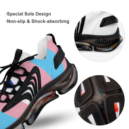 Puerto Rican Trans Flag Sport Shoes for Men Women Non Slip Lightweight Breathable Walking Running Shoes 12women/10men