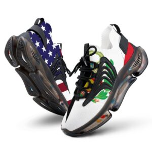 american and peruvian flag sport shoes for men women non slip lightweight breathable walking running shoes 11.5women/9.5men