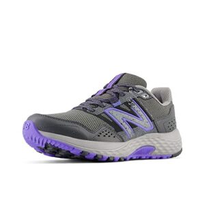 new balance women's 410 v8 trail running shoe, shadow grey/electric indigo/black, 7.5 wide