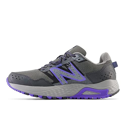 New Balance Women's 410 V8 Trail Running Shoe, SHADOW GREY/ELECTRIC INDIGO/BLACK, 7.5 Wide