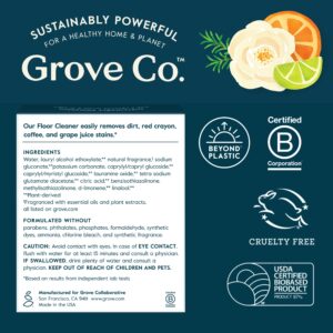 Grove Co. Floor Cleaner Refill Concentrate Variety Pack (6 x 1 Fl Oz) Plant-based Household Cleaning Supplies, Ammonia & Chlorine Free, No Plastic Waste, 100% Natural Scent, 3 x 2 Pack Refills