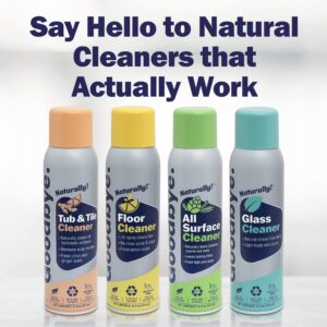 Goodbye Naturally Glass Cleaner, All Surface Cleaner and Floor Cleaner, Safe and Effective All Natural Cleaning Products, 14 oz Continuous Spray Cans, 3 Pack