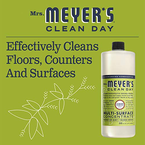 MRS. MEYER'S CLEAN DAY Multi-Surface Cleaner Concentrate, Use to Clean Floors, Tile, Counters, Lemon Verbena, 32 Fl. Oz - Pack of 2