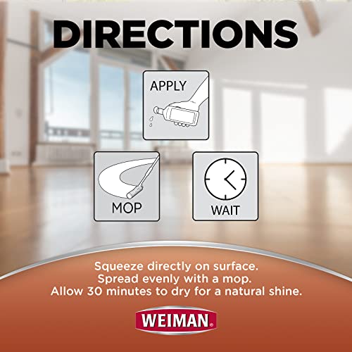 Weiman High-Traffic Hardwood Floor Polish and Restorer - Natural Shine, Removes Scratches, Leaves Protective Layer 32 fl. oz