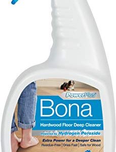 Bona PowerPlus Hardwood Floor Deep Cleaner Spray - 32 fl oz - Refillable - Oxygenated Formula and Residue-Free Floor Cleaning Solution - for Wood Floors