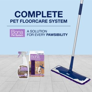 Bona Pet System Microfiber Sweeping Pad for Multi-Surface Floors - For Use With Bona Mops - Attracts and Picks Up Pet Hair, Fur, and Dander - For Wood, Stone, Tile, Laminate, and Vinyl Floors