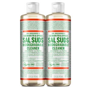 Dr. Bronner's - Sal Suds Biodegradable Cleaner (16 oz, 2-pack) - All-Purpose Cleaner, Pine Cleaner for Floors, Laundry and Dishes, Concentrated, Cuts Grease and Dirt, Powerful Cleaner