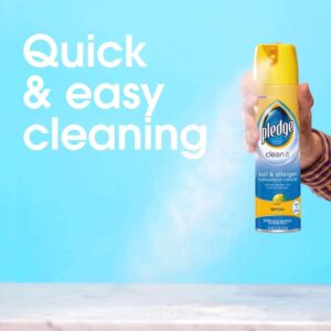 Pledge Everyday Clean Multi Surface Cleaner Aerosol, Dust & Allergen, Lemon, 9.7 oz (Pack of 1)