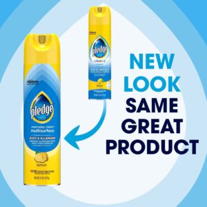 Pledge Everyday Clean Multi Surface Cleaner Aerosol, Dust & Allergen, Lemon, 9.7 oz (Pack of 1)