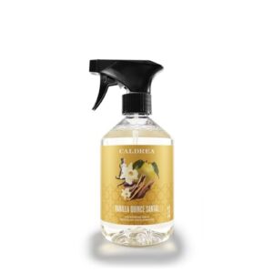 caldrea multi-surface countertop spray cleaner, made with birch bark, cardamom seed essential oil, vegetable protein extract, vanilla quince santal scent, 16 oz