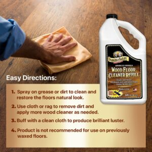 PARKER & BAILEY WOOD FLOOR CLEANER – Use on Hardwood, Laminated or Faux Finished Floors. Shine Restorer Protector, Surface Cleaner House Cleaning Supplies Home Improvement, Natural Look, Cuts Grease