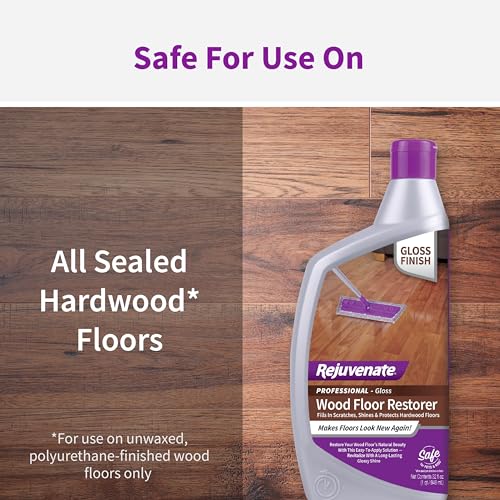 Rejuvenate Professional Wood Floor Restorer and Polish with Durable Finish Easy Mop On Application High Gloss Finish 32oz