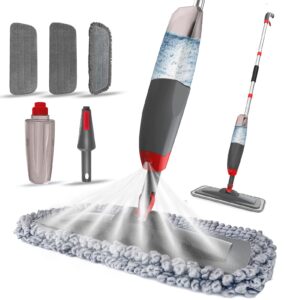 spray mop for floor cleaning - microfiber floor mop with 3 washable pads,550ml refillable bottle, reusable flat mop with sprayer for hardwood laminate wood ceramic floor cleaning,dry wet use