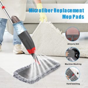 Spray Mop for Floor Cleaning - Microfiber Floor Mop with 3 Washable Pads,550ML Refillable Bottle, Reusable Flat Mop with Sprayer for Hardwood Laminate Wood Ceramic Floor Cleaning,Dry Wet Use