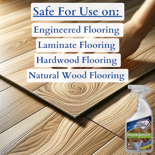 Black Diamond Laminate Floor Cleaner and Hardwood Floor Cleaner Spray - Versatile Solution Safe for Vinyl Floors, Wood Floors, and Engineered Hardwood Floors - 32 Fl Oz