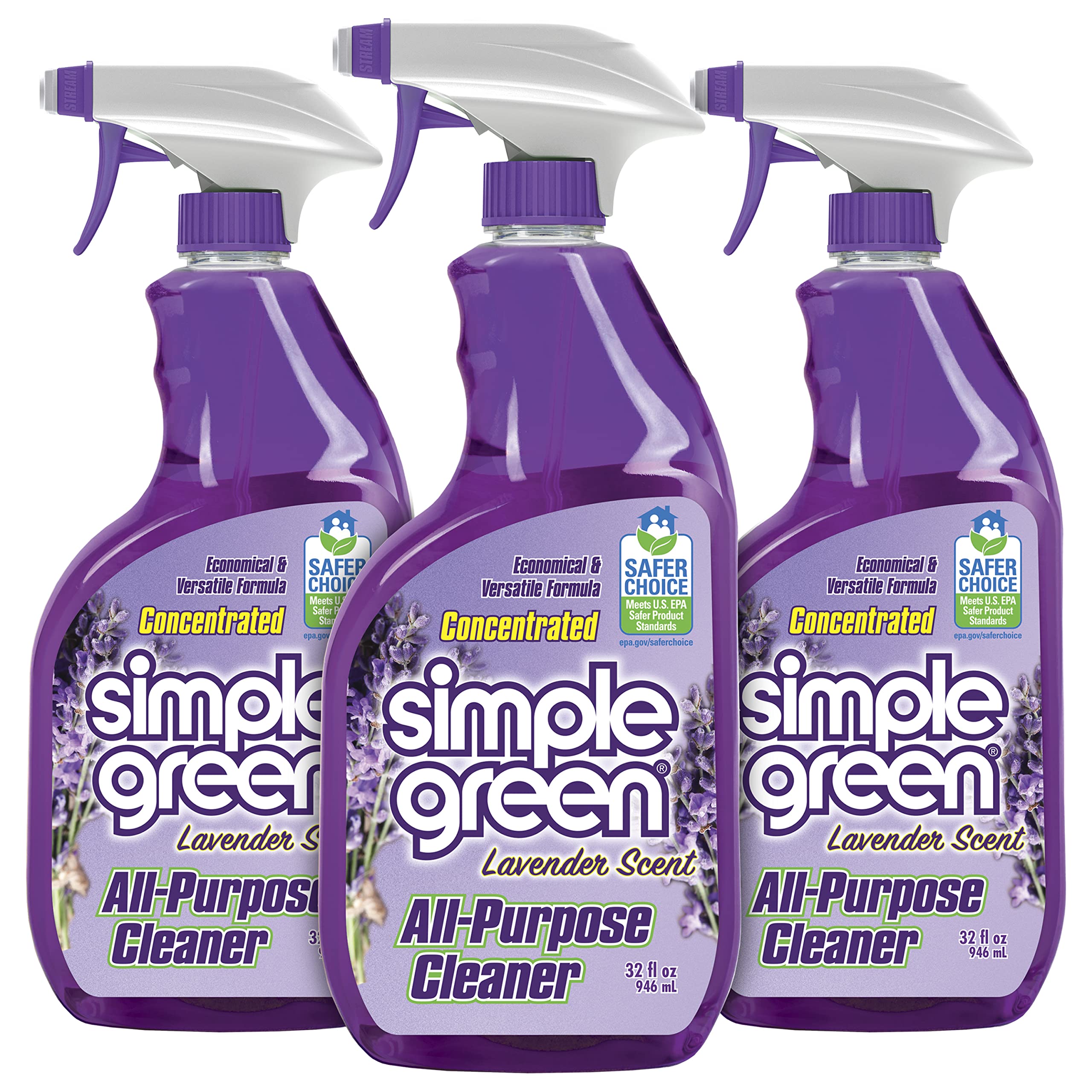 Simple Green AllPurpose Cleaner, 32 Fl Oz (Pack of 3), Lavender, 96 Fl Oz